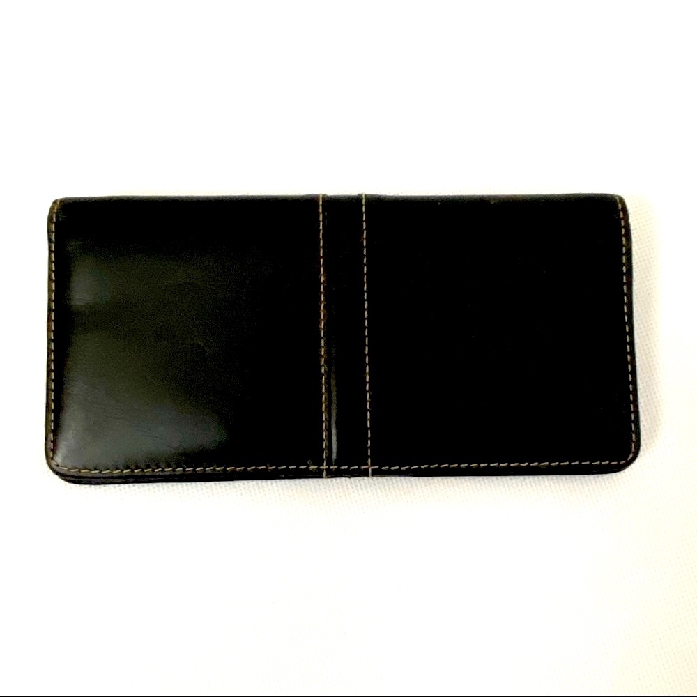 Buxton Wallet Leather Black Card Organizer Id Checkbook Clutch
